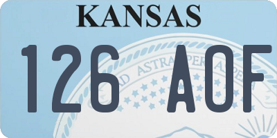 KS license plate 126AOF