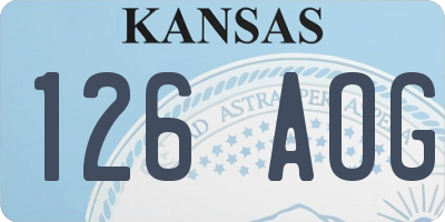 KS license plate 126AOG