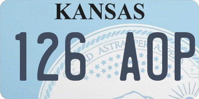 KS license plate 126AOP