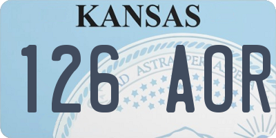 KS license plate 126AOR