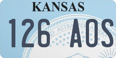 KS license plate 126AOS