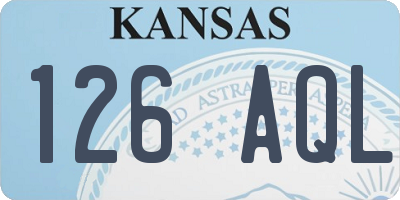 KS license plate 126AQL