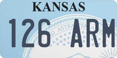 KS license plate 126ARM