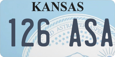 KS license plate 126ASA