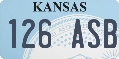 KS license plate 126ASB