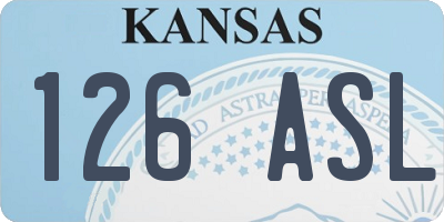 KS license plate 126ASL