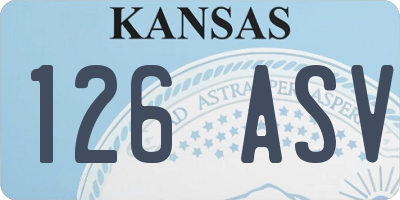 KS license plate 126ASV