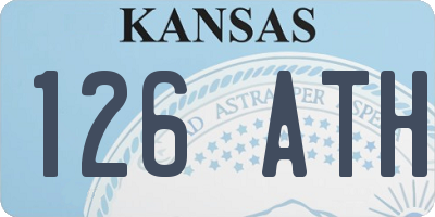 KS license plate 126ATH