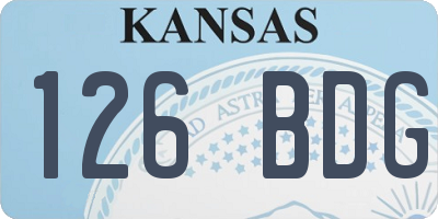 KS license plate 126BDG