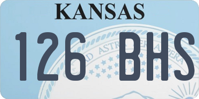 KS license plate 126BHS