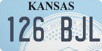 KS license plate 126BJL