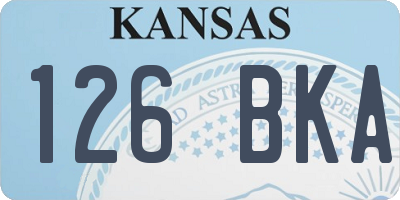 KS license plate 126BKA