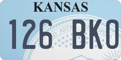 KS license plate 126BKO