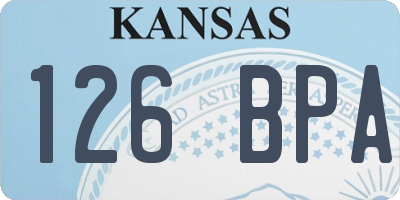 KS license plate 126BPA