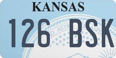 KS license plate 126BSK