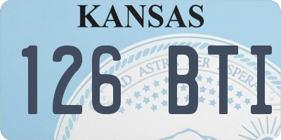 KS license plate 126BTI