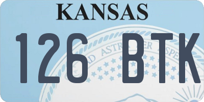 KS license plate 126BTK