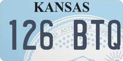 KS license plate 126BTQ