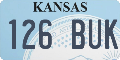 KS license plate 126BUK