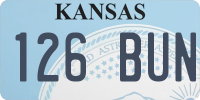 KS license plate 126BUN