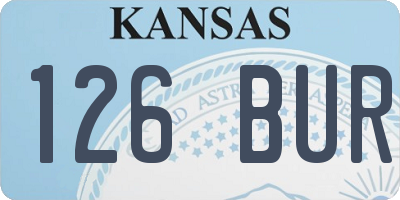 KS license plate 126BUR