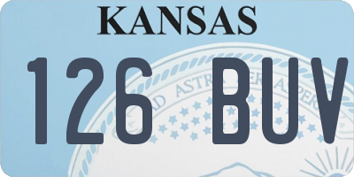 KS license plate 126BUV