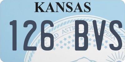 KS license plate 126BVS