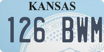 KS license plate 126BWM
