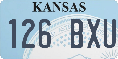 KS license plate 126BXU