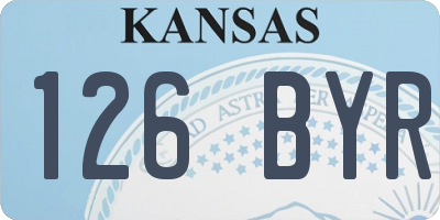 KS license plate 126BYR