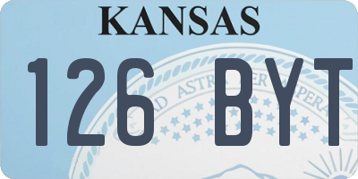KS license plate 126BYT