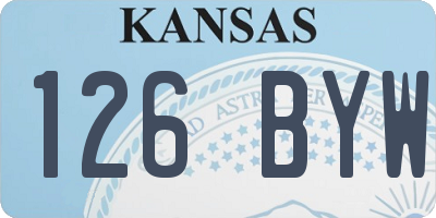 KS license plate 126BYW