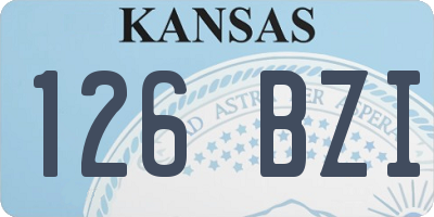 KS license plate 126BZI