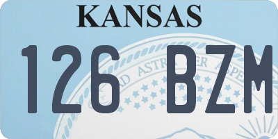 KS license plate 126BZM