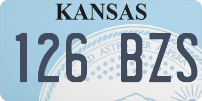 KS license plate 126BZS