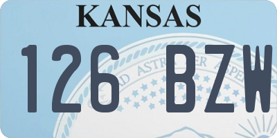 KS license plate 126BZW