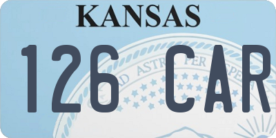KS license plate 126CAR