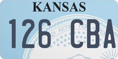 KS license plate 126CBA