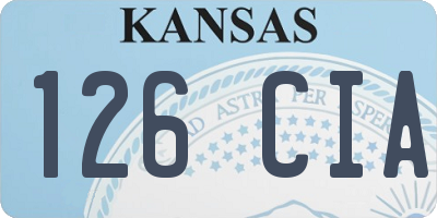 KS license plate 126CIA