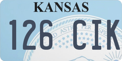 KS license plate 126CIK