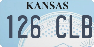 KS license plate 126CLB