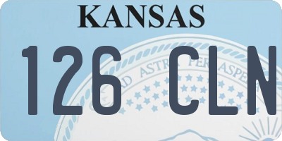 KS license plate 126CLN