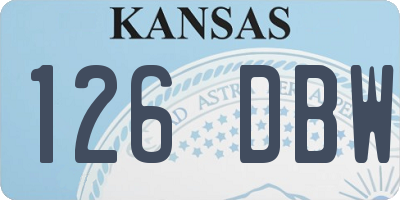 KS license plate 126DBW
