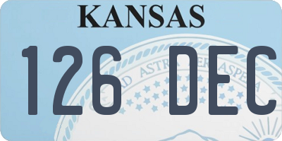 KS license plate 126DEC