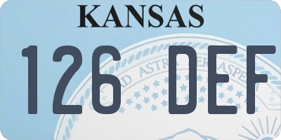 KS license plate 126DEF