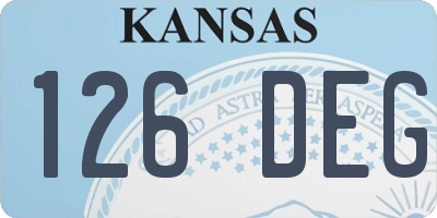 KS license plate 126DEG
