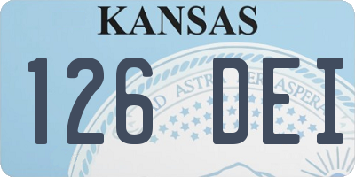 KS license plate 126DEI