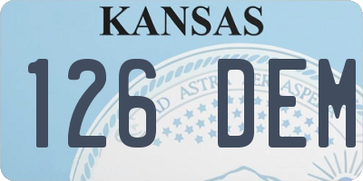 KS license plate 126DEM