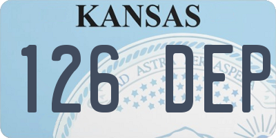 KS license plate 126DEP