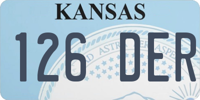 KS license plate 126DER